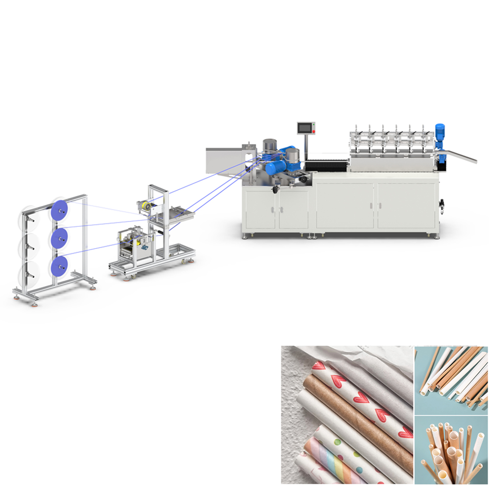 Máquina automática para fabricar pajitas de papel